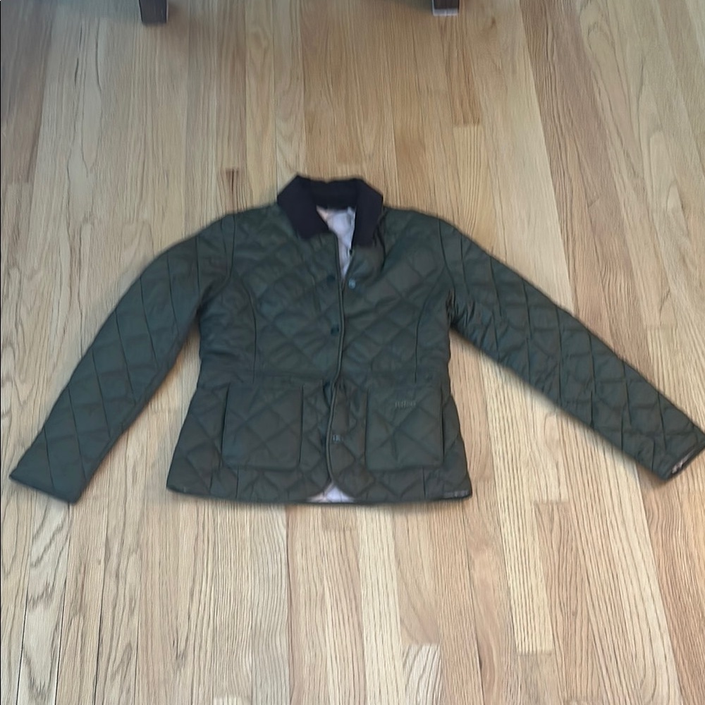 Barbour Green Utility Jacket Quilted Design